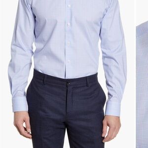 Eton Men's Blue Plaid Dress Shirt